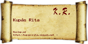 Kupás Rita névjegykártya