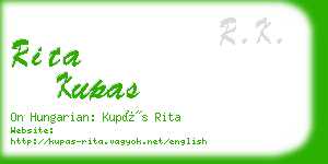 rita kupas business card